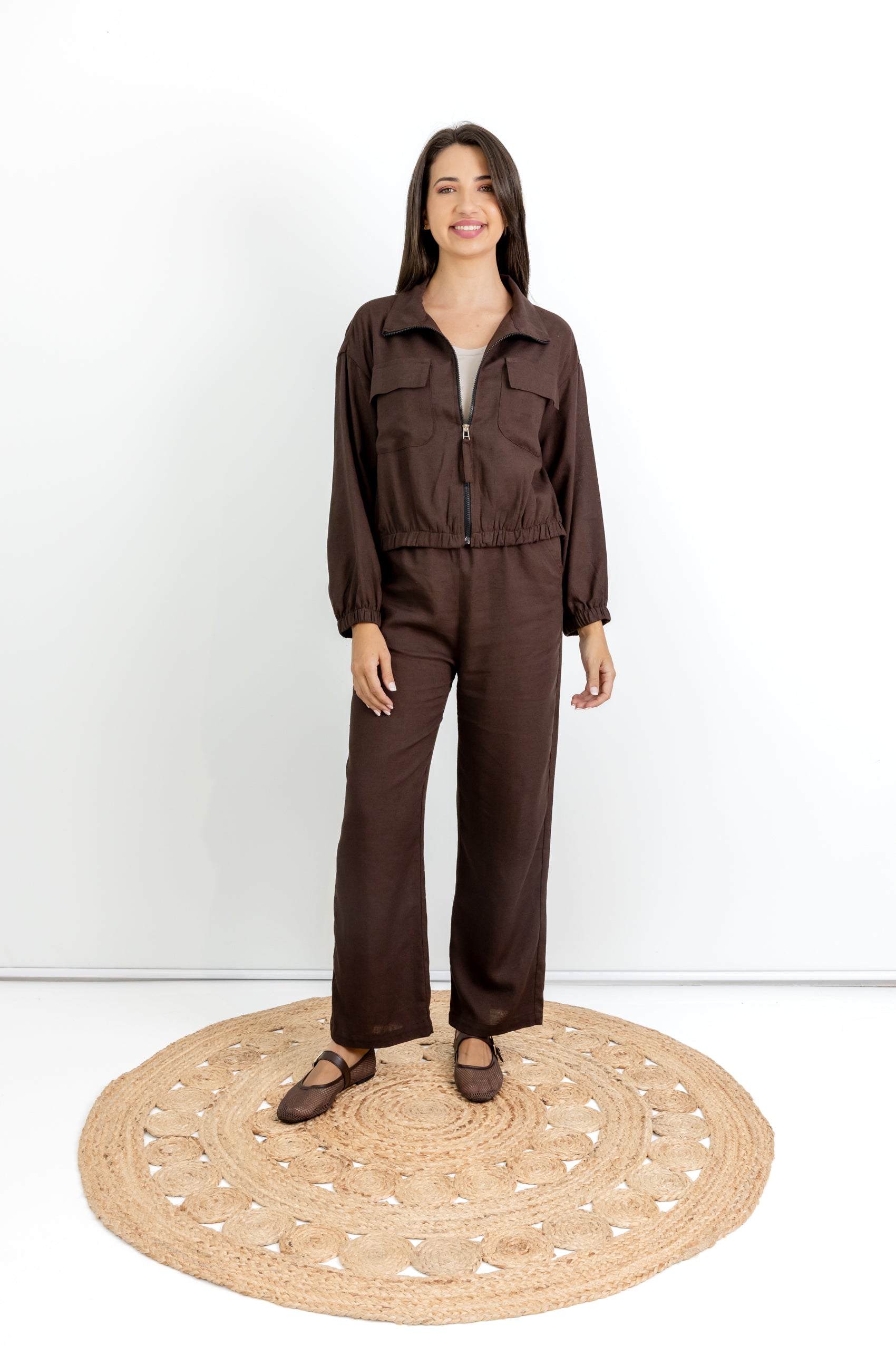 Otto- Zipper Styled Jacket, Chocolate