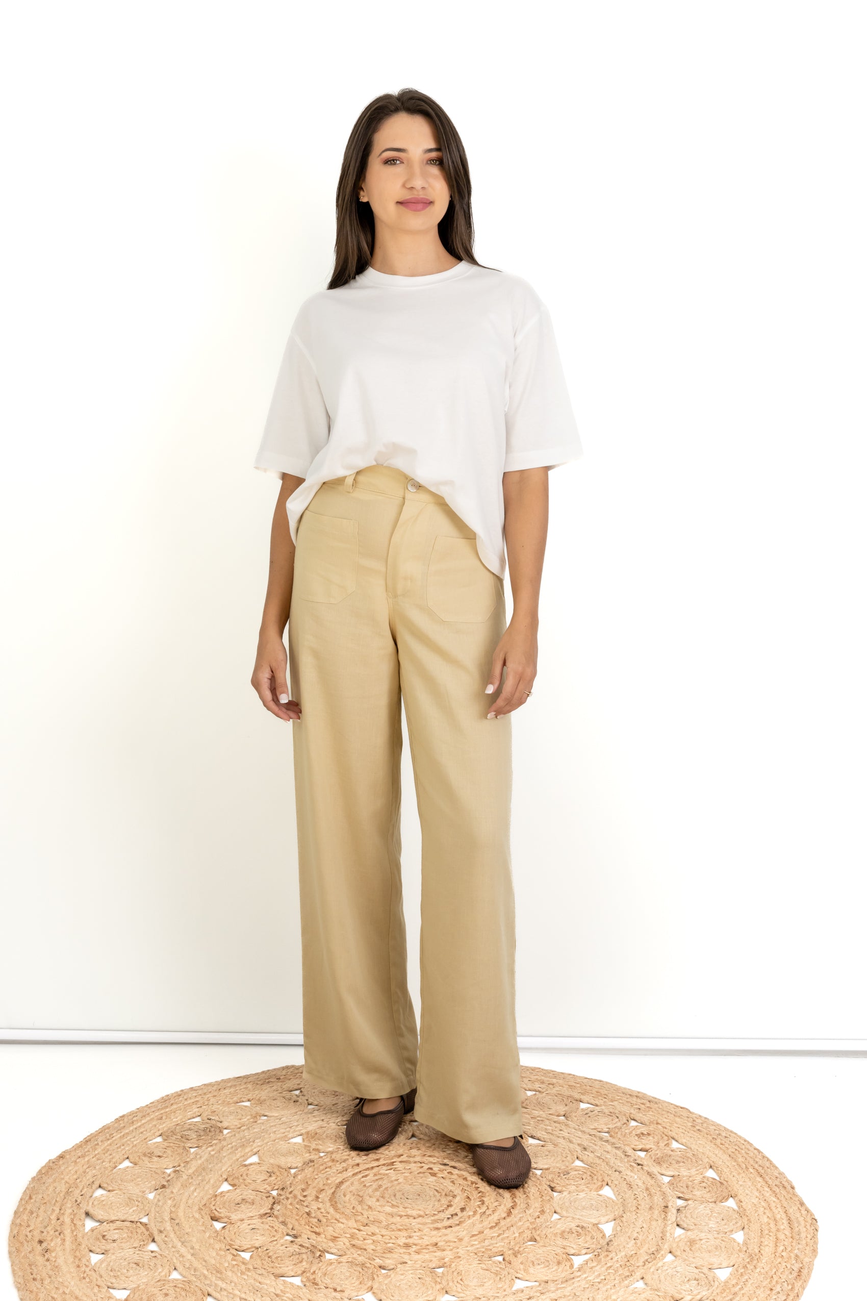 Verona- Styled Pant With Pockets, Butter