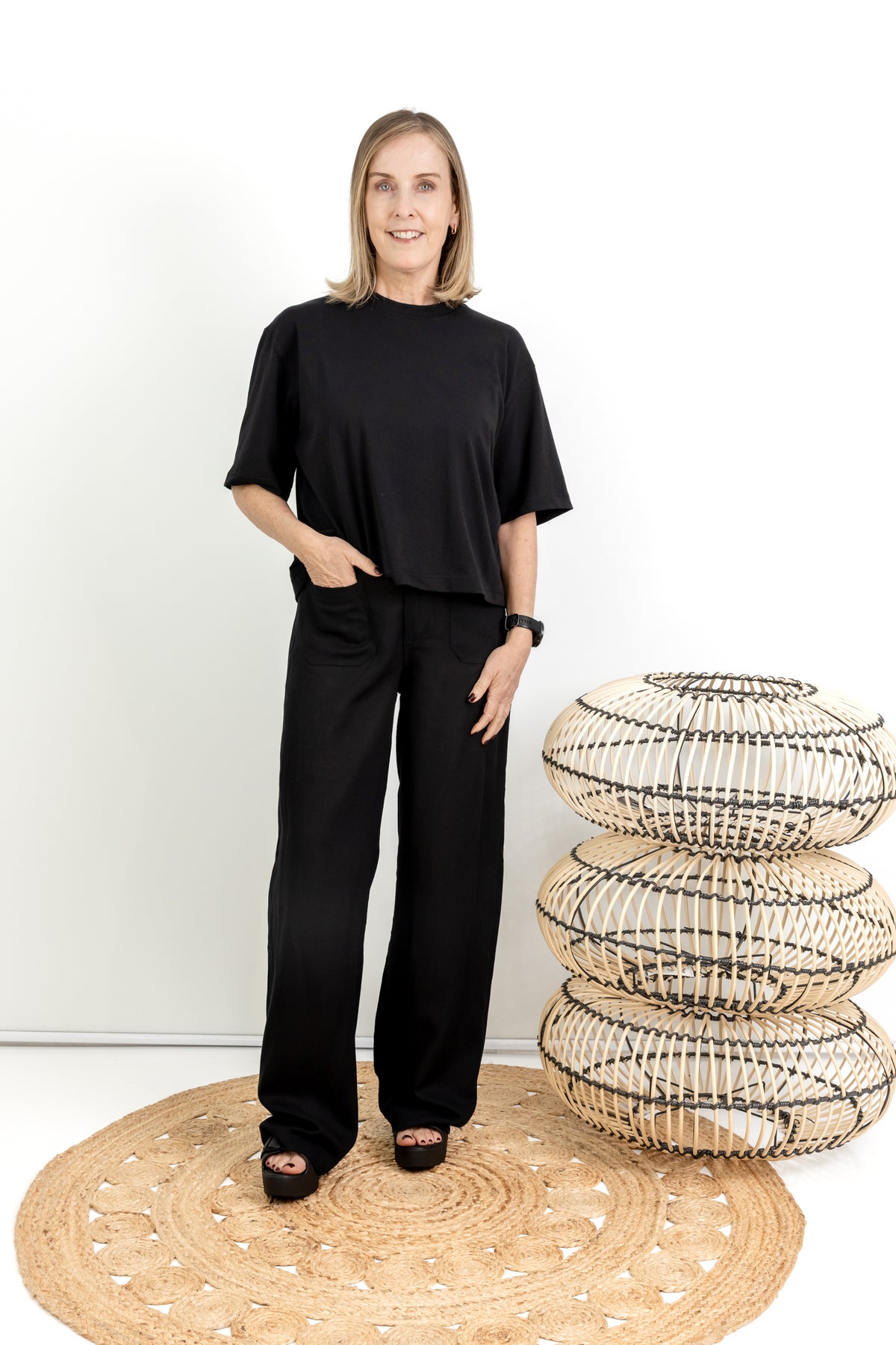 Verona- Styled Pant With Pockets, Black