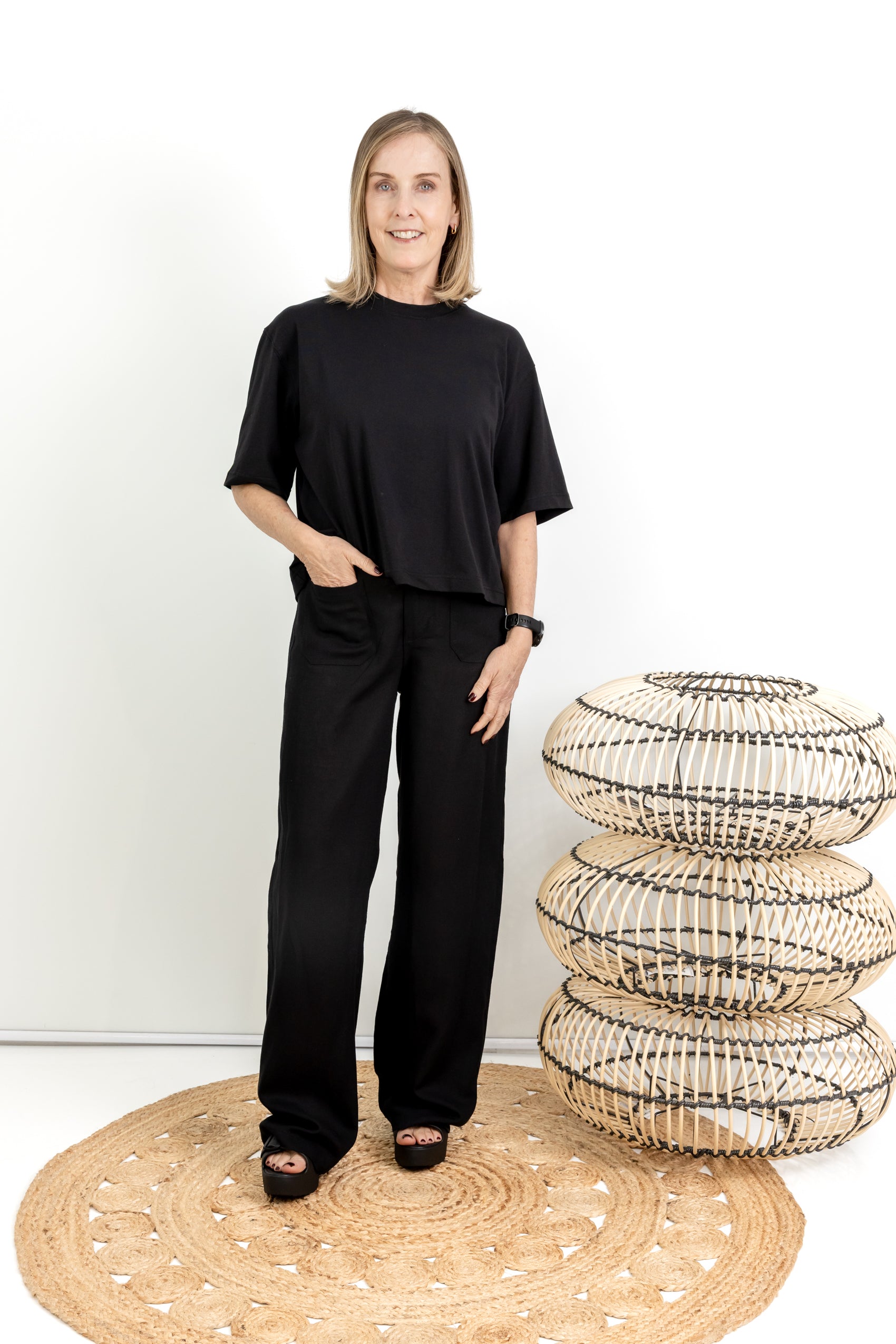 Verona- Styled Pant With Pockets, Black