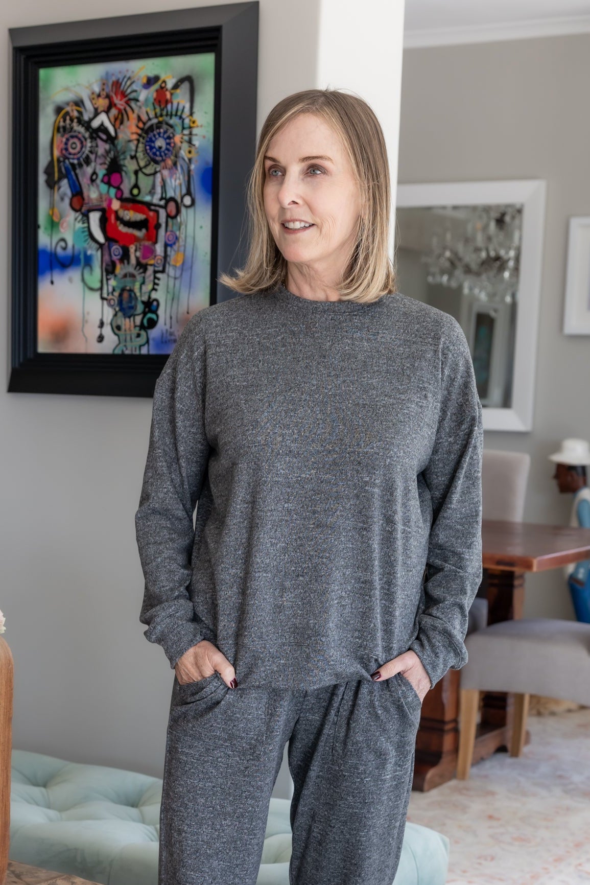Julita - Super Soft Cut & Sew Styles Top, Charcoal Grey
