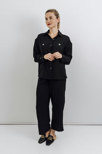 Robyn - Shacket styled Shirt, Black