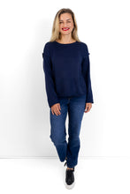 Load image into Gallery viewer, Salerno - Boxy Styled Crew Knit, Navy
