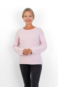 Salerno - Boxy Styled Crew Knit, Pink