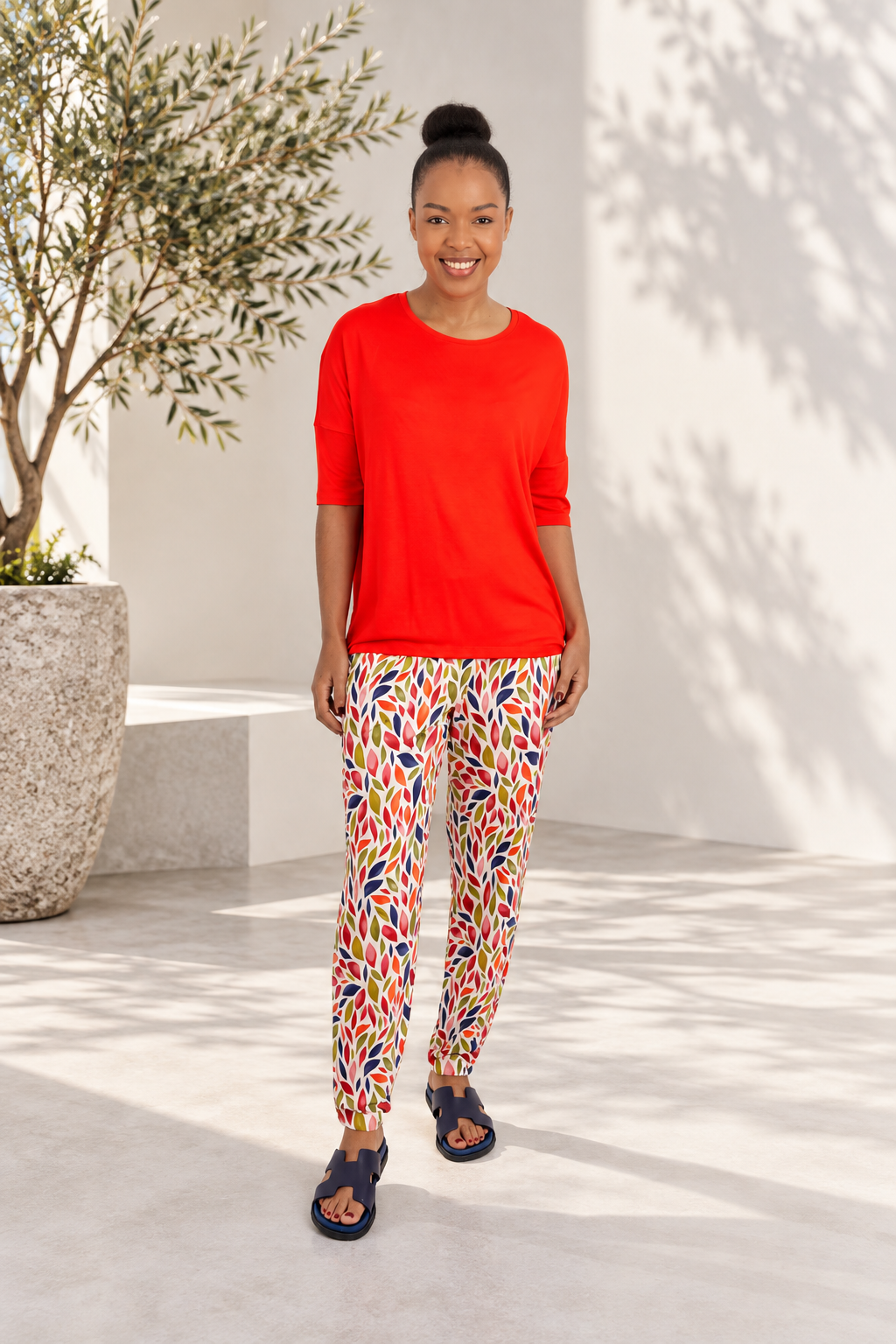 Chloe - Tee with Back Seam, Tangerine
