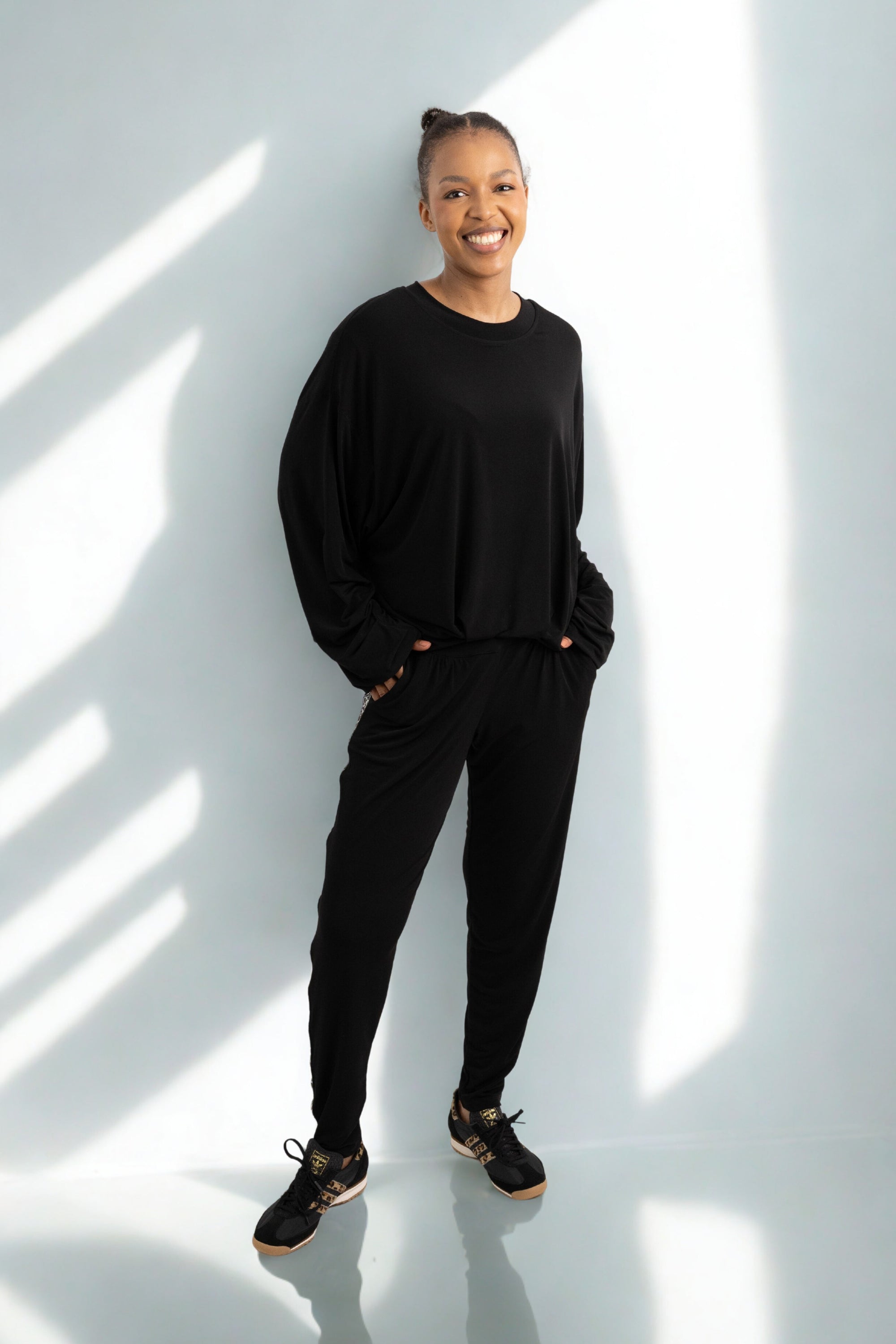Bibi - Double Layer Top with Seam Detail, Black