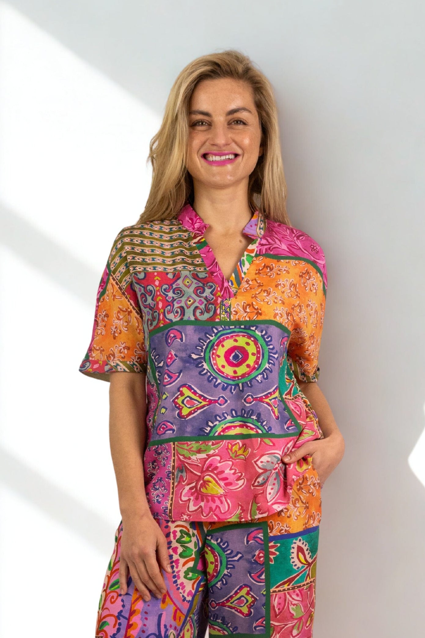 Eva - Mandarin Top, Pastel Serenade