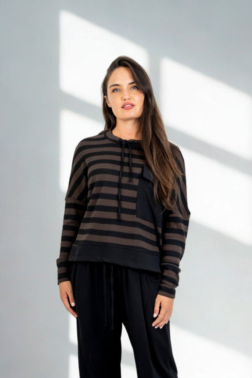 Madi - Box Top with Airflow Detail, Stripes