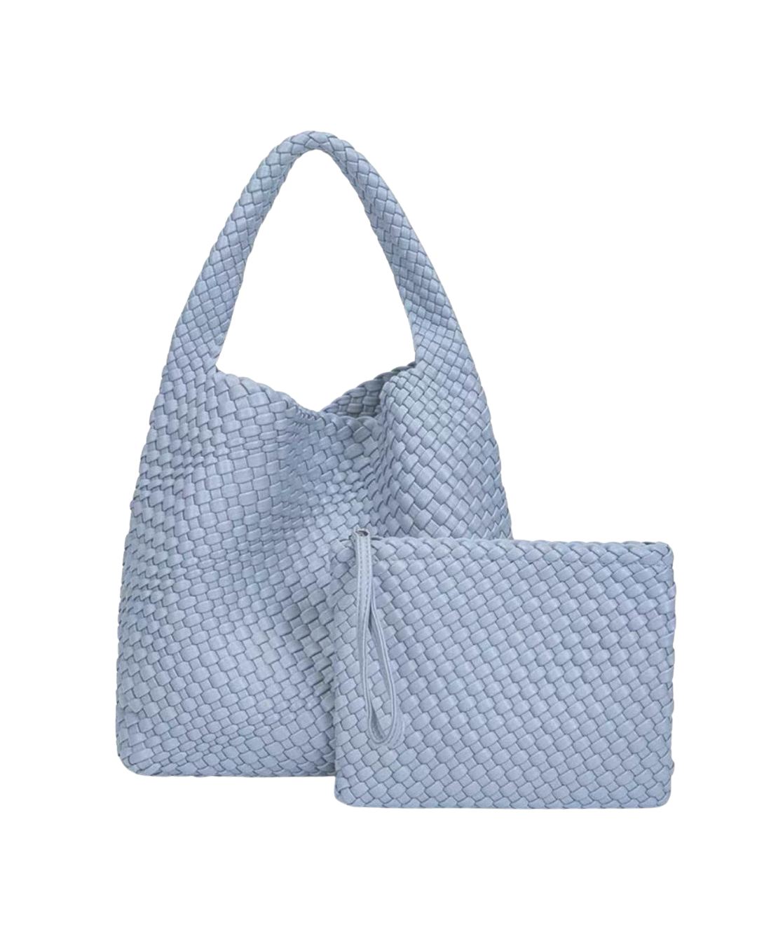 Jourdan - Plaited Vegan Bag with Matching Purse, Blue
