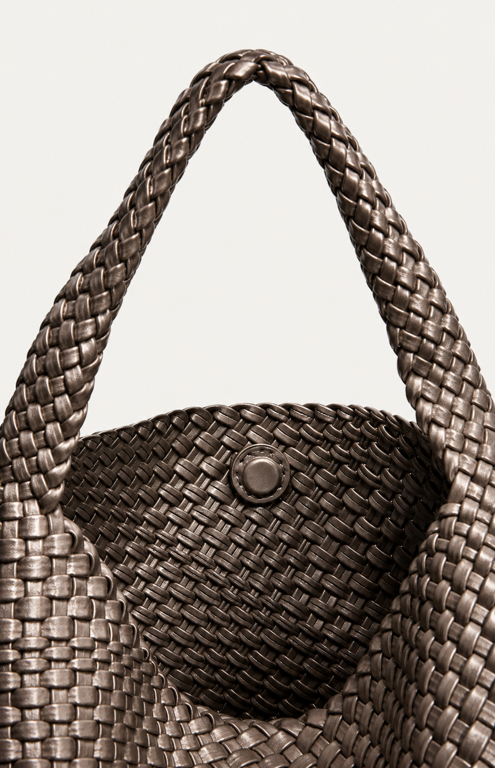 Jourdan - Plaited Vegan Bag with Matching Purse, Pewter