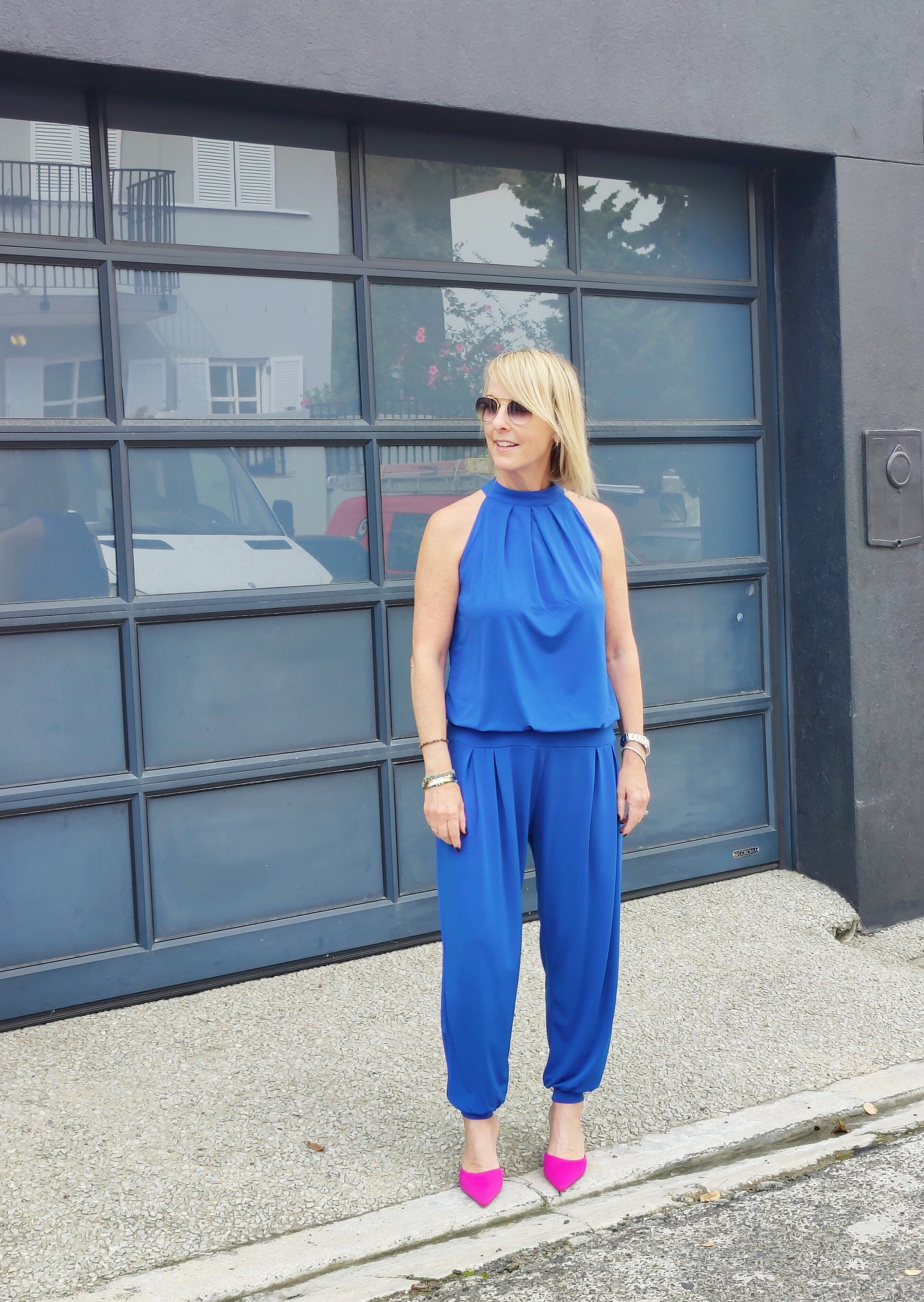 Felicite Halter Neck Jumpsuit - Sapphire