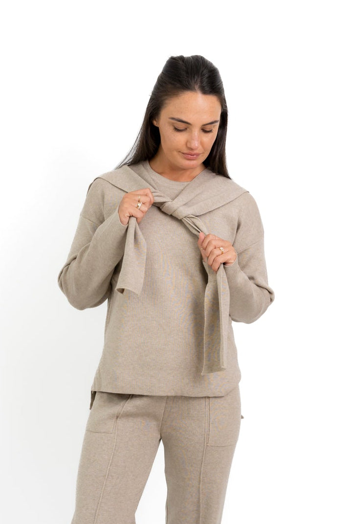 Santa Fe - Knit Top with Matching Mock Cardi