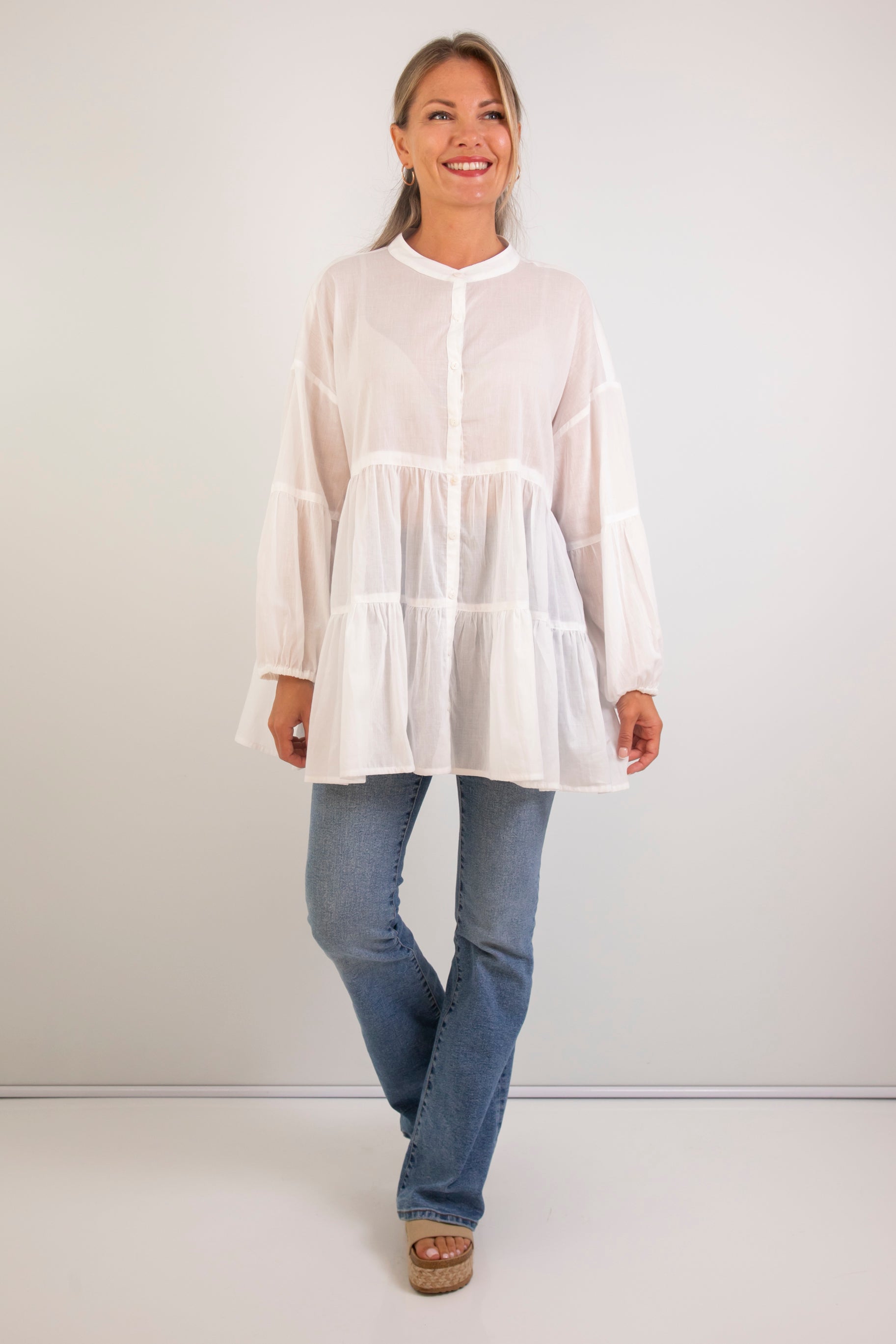 Julianna - Tiered Cotton Voille Shirt