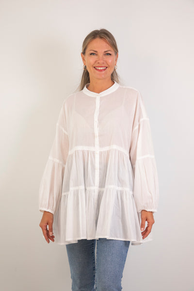 Julianna - Tiered Cotton Voille Shirt