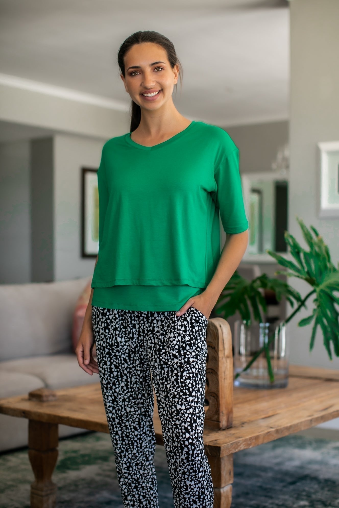 Gigi - Double Layer Top, Amazon Green